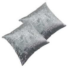J&N 閃亮絲絨抱枕 60 x 60cm 2個入 - 柔軟舒適 提升居家質感, 灰色