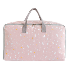 E.City 棉麻文青風大容量衣物棉被萬用收納袋, 57 x 46 x 33cm, 特大粉, 2個