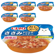 INABA CIAO 啾嚕 原湯杯, 雞肉 + 蟹肉棒 + 吻仔魚, 60g, 6個