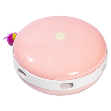 PAWGETHER 寵小到大 智能自動逗貓器 PL1, 三種遊戲模式, 六孔位羽毛隨機延伸, CPG-P057, 天使粉, 1個