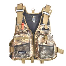 JARUSITE 浮力馬甲 黃色迷彩 均碼 水上運動救生衣 多口袋設計 舒適透氣, 1件