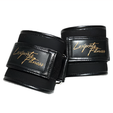 Lexports Fitness 勵動風潮 重量訓練 健身 皮革腳踝綁帶 2入/組, 3inch x 7mm, 黑色, 1雙
