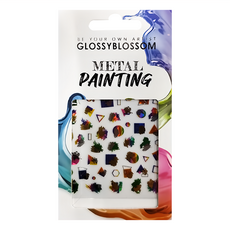 GLOSSYBLOSSOM 美甲貼 2包, 金屬色系, 1組
