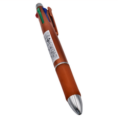 ZEBRA 斑馬牌 Clip-on 四色五合一 多功能原子筆, 橘色, 1支