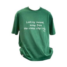 BOHRHOO Simple Lightweight Slogan 極簡標語短袖 788-簡約輕薄T恤, M, 綠色