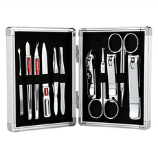 ROYAL 鋁盒指甲護理工具11件組 RM-7108, 1組, 混和顏色