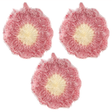 MasterClean 韓風手編洗碗巾 千層花造型, 小花粉色, 3個, 1包