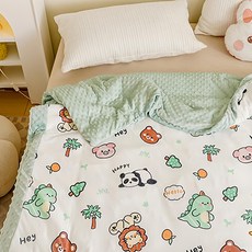 愛北鼻 秋冬幼兒園午睡被 米白動物園 兒童午睡毯