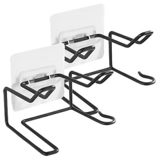 FANCY LIFE 不鏽鋼吹風機架 黑色 2個 浴室收納 免釘