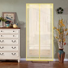 半島良品 魔術膠靜音磁吸防蚊門簾, 印花 條紋米