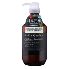 Amma Garden 艾瑪花園 利尻昆布黑髮亮澤潤絲精, 有機成分75%, 適合乾枯、油麻頭皮髮質使用, 750ml, 1瓶