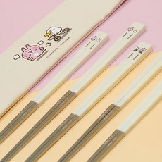 台灣第一筷 寶筷 卡娜赫拉聯名 5雙 + 束口袋, 白色, 5雙筷子 + 聯名束口袋, 1組