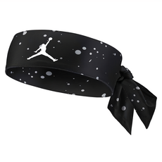 NIKE 耐吉 JORDAN 喬丹 DRI-FIT 印花綁帶式頭帶, 黑色, 1個