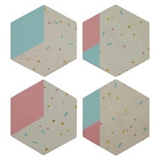 PREMIER HOUSEWARES Mimo 軟木杯墊, 幾何, 4個