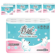 春風 捲筒衛生紙 柔白印花 270張, 12捲, 6袋
