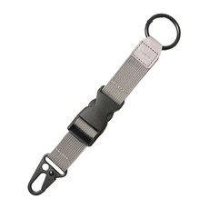 ergomi HOOK 可調式行李織帶掛環, 寬版圓環扣, 穩固D型扣, 可調節子母扣, 水泥灰, 95 x 65 x 8mm