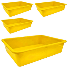 550 密林 置物籃, 48.5x38.3x12.5cm, PP材質, 台灣製造, 黃色, 4個