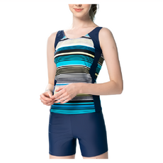 Summer love 夏之戀 大女長版二件式泳裝, 含泳帽+活動式罩杯, L, S2171795403