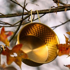 OWL CAMP 304不鏽鋼錘紋雪拉碗 HSD-GD 金色 露營野餐必備 輕巧便攜, 1個