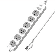 CENTENARY 成電牌 1切6座 3P 15A 延長線 超值型, 1m, 白色, 1條