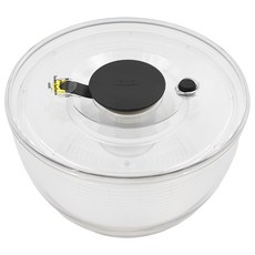 OXO 按壓式蔬菜脫水器 V4, 獨特按壓設計, 設有停止按鈕, 27*27*15.5cm, 透明, 1個