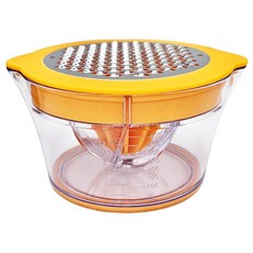 4合1榨汁器, 雙榨汁錐設計, 附帶量杯, 不鏽鋼刨絲器, 多功能榨汁工具, 1個, 400ml, 14.4x14.4x9.2cm