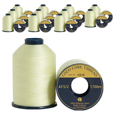 COTTONVILL 高級縫紉機線 45'S/2 色號 C014 1700公尺 2入，100% 聚酯纖維，韓國製造, 12件