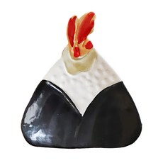 飯糰造型 日本美濃燒 陶瓷小碟 約8x9.3xH1.7cm, 炸蝦飯糰, 1個