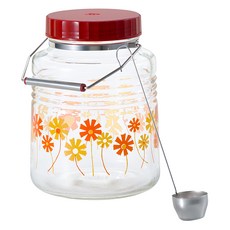 ADERIA 日本製昭和系列復古花朵梅酒瓶 橘菊款 3L, 1個