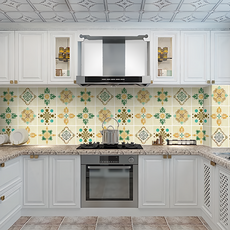 半島良品 炫染廚房防油貼磁磚貼 花妍, 1個