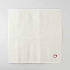 KAYA 純白刺繡蚊帳布廚房擦拭巾 紗布抹布-茶杯, 柔軟吸水, 廚房清潔好幫手, 1入