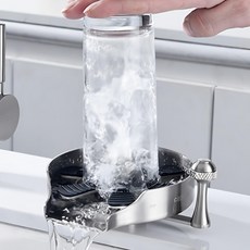 BEATITUDO Aqua Storm 高級洗杯器 + 鑽刀 不銹鋼銀, 1組