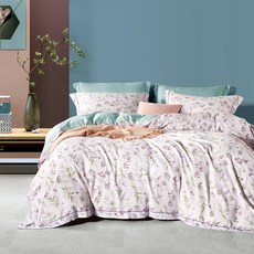 愛北鼻之家 台灣製萊賽爾兩用被套, 1入, 粉紫碎花