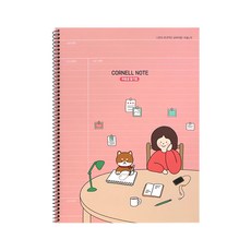PINKFOOT 女孩狗狗圖案 康乃爾筆記本組, 顏色隨機, 12本