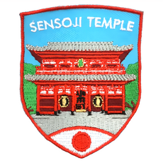 A-ONE 匯旺 日本淺草寺地標造型刺繡 7.5 X 6 CM 聚酯纖維 台灣製, 日本淺草寺 藍色 + 紅色, 1個