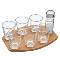 bar craft KitchenCraft 木盤 + 烈酒杯 8個, 1組