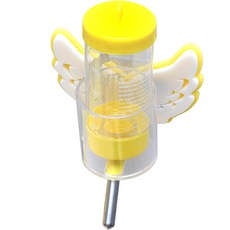 天使翅膀倉鼠飲水器 80ml + 支架套組, 1個, 黃色的