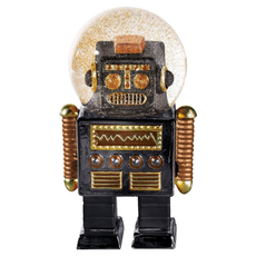 DONKEY 機器人雪花球 造型水晶球擺飾, 銀色