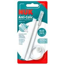 NUK 防脹氣吸管刷子配件組, 寬口徑奶瓶專用, 內附清潔刷, 1組, 白色