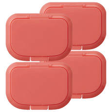 Skater WTL1AG 可重複使用濕紙巾蓋, 紅色, 4個