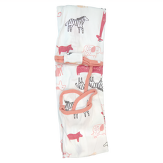 OhBabyLying 開釦袖成長包巾, 春秋薄款, L號, 粉動物園