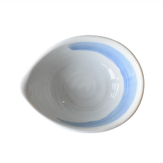 佐和陶瓷國際有限公司 藍刷毛片口缽 日本製 10.5 x 8 x 4cm 100ml, 1個, 白色