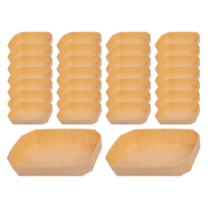 禾啟 八角單格餐盒底 全牛皮竹 一次性外帶餐盒, 50個, 12組