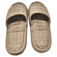 細細條 編織格紋室內拖鞋 EVA材質 鞋底厚2cm, 咖啡色, 40-41