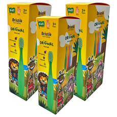 Bristik Ergo 魔法棒極細緻軟毛兒童牙刷 3歲+, 天藍色 + 白色 + 橘色 + 綠色 + 粉色, 5支, 3組