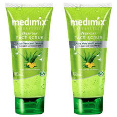 medimix 阿育吠陀青檸去角質潔顏凝露, 溫和去角質、深層清潔毛孔、提亮膚色、保濕舒緩, 150ml, 2條