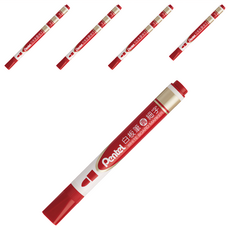 Pentel 飛龍文具 圓頭白板筆 MW851-B 細字, 紅, 1盒