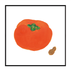 好柿會花生 掛畫, 黑色