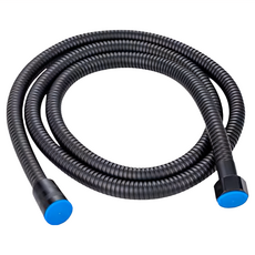 高壓加密蓮蓬頭軟管-1.5m，金屬合金+黃銅材質，管徑約14mm, 黑色