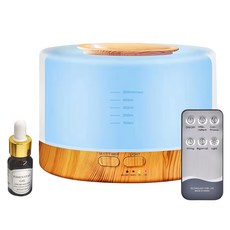 七彩香氛水氧機 500ml 含12瓶精油 (精油香味隨機), CAAD0047AS4, 木紋